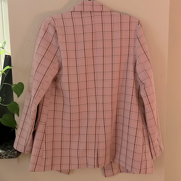 Petite Pink Co Ord Check Oversized Blazer and Trousers Set 💕 D24 - Picture 8 of 9